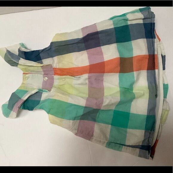 GAP pastel plaid smocked flutter dress baby girl 6-12m - Picture 5 of 5